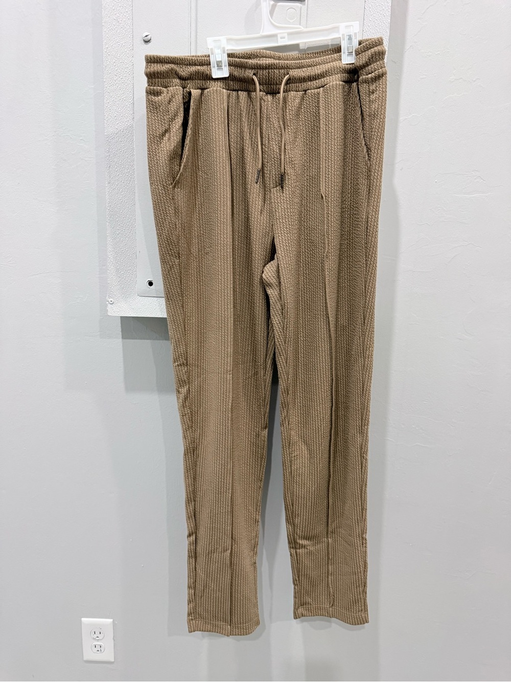 Men's Knit Drawstring Pants in Brown - Comfortable Casual Wear